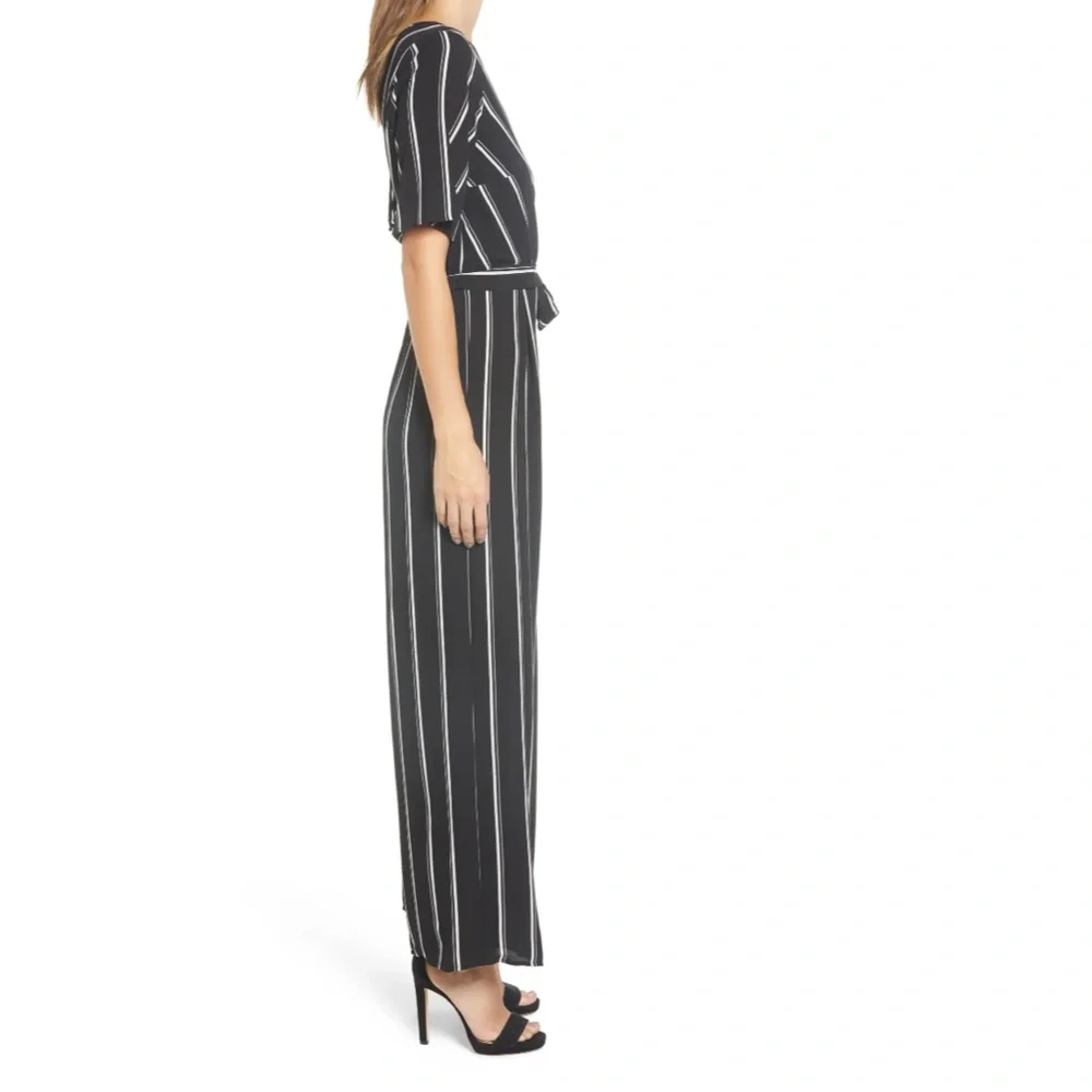 CLOSETCLEANOUT Nordstrom Black Striped Row A Jumpsuit - Picture 4 of 9